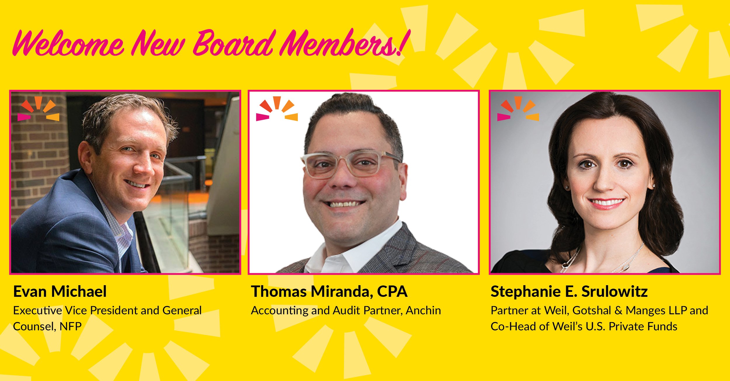 Project Sunshine Welcomes Three New Board Members in 2025