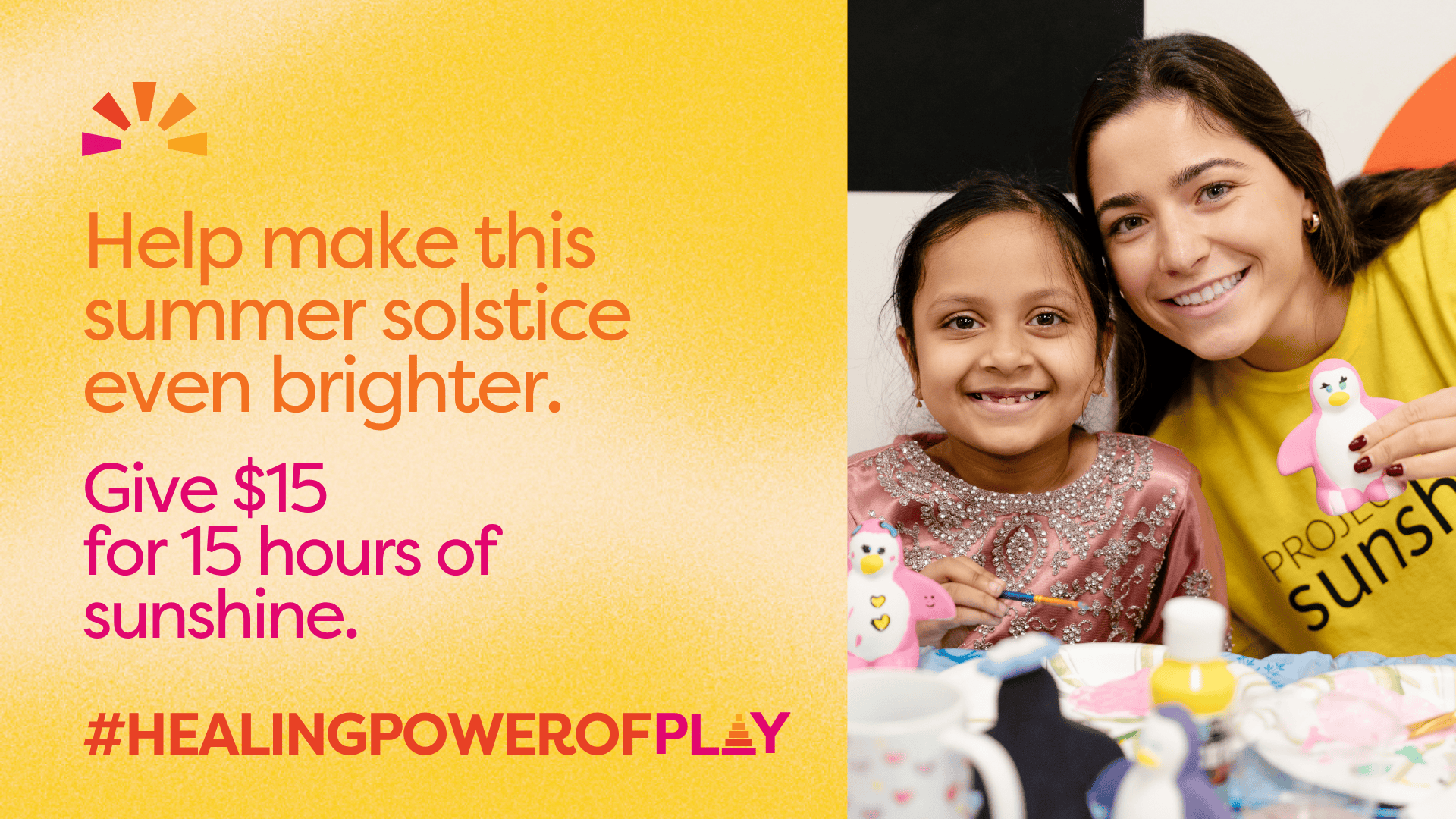 Project Sunshine Launches “Longest Day of Play” Fundraiser on June 20th to Support Pediatric Patients Through Play
